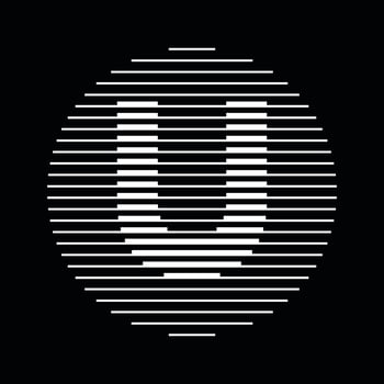 U Alphabet Letter Logo Round Circle Line Abstract Optical Illusion Stripe Halftone Symbol Icon vector