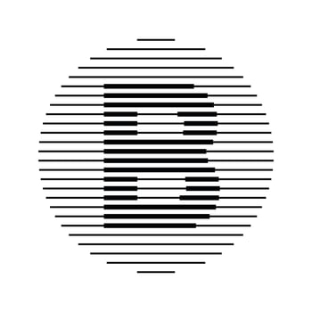 B Alphabet Letter Logo Round Circle Line Abstract Optical Illusion Stripe Halftone Symbol Icon vector