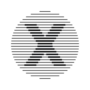 X Alphabet Letter Logo Round Circle Line Abstract Optical Illusion Stripe Halftone Symbol Icon vector