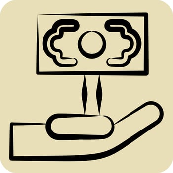 Icon Money Growth 2. related to Finance and Tax symbol. hand drawn style. simple design illustration vector