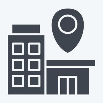 Icon Bussines Location. related to Finance and Tax symbol. glyph style. simple design illustration vector