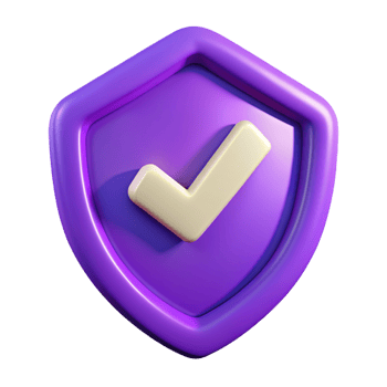 Shield with Check Mark 3d Badge png