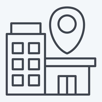 Icon Bussines Location. related to Finance and Tax symbol. line style. simple design illustration vector