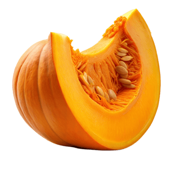 Close-Up of a Sliced Ripe Pumpkin on a Transparent Background png
