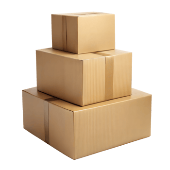 Stack of Brown Cardboard Boxes With Transparent Background for Shipping or Packaging Presentation png