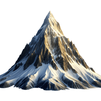 Snow-Capped Mountain Peak Against Transparent Background png