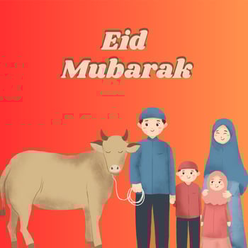 Eid al Mubarak with a family psd