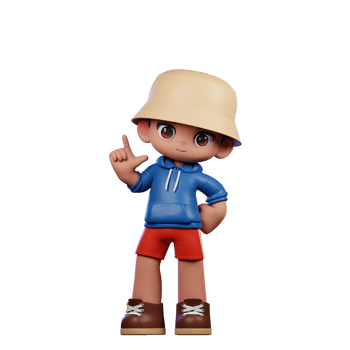 3d Small Figure of a Boy in a Blue Shirt and Red Shorts Standing Pose png