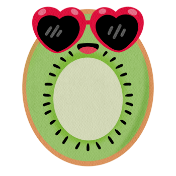 hello summer funny illustration. Kiwi wearing glasses png