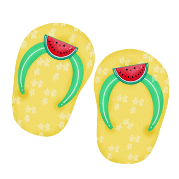 watercolor sandals yellow png