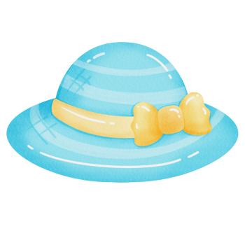 Hat blue cute and yellow ribbon png