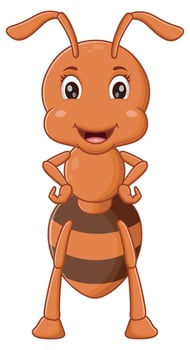 Cute Ant Cartoon Posing. Animal Nature Icon Concept vector