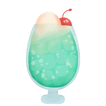 watercolor art a glass of ice cream adorned with cherries png