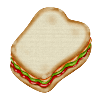 Ham, cheese and vegetable sandwich illustration. Watercolor. Isolate. png