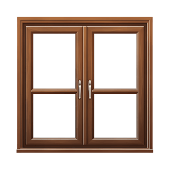 Rustic Elegance Wooden Window Frame Cutouts png