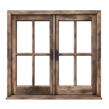 Vintage Charm Cutouts of Wooden Windows png