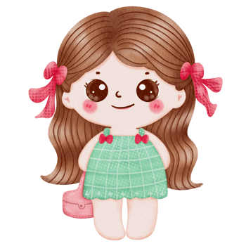 Drawing of a happy girl in chibi style png