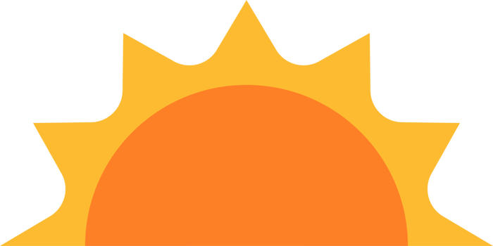A half sun is setting downwards icon sunset concept for graphic design, logo, website, social media, mobile app, UI illustration png