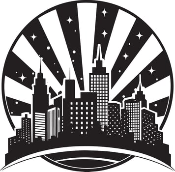 city skyline logo silhouette black and white illustration vector