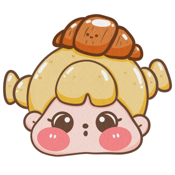 Watercolor illustration of a cute girl and croissant png