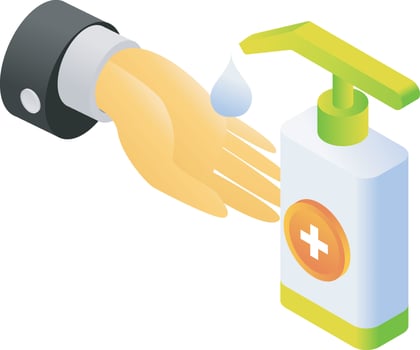 Wash your hands with hygiene soap vector