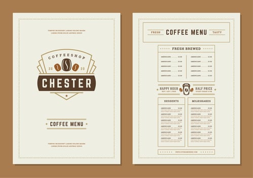 Coffee menu design brochure template Illustration vector