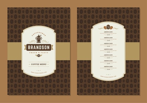 Coffee menu design brochure template Illustration vector