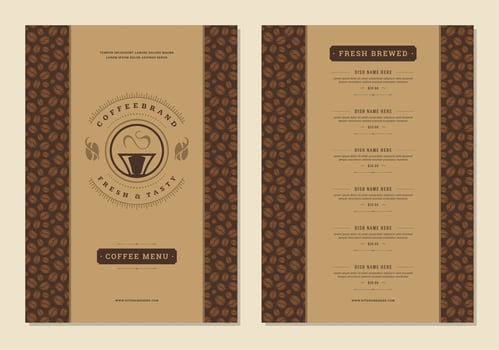 Coffee menu design brochure template Illustration vector
