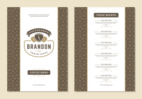 Coffee menu design brochure template Illustration vector