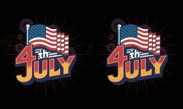 Happy Fourth of July, Vintage retro 4th July t-shirt design. vector