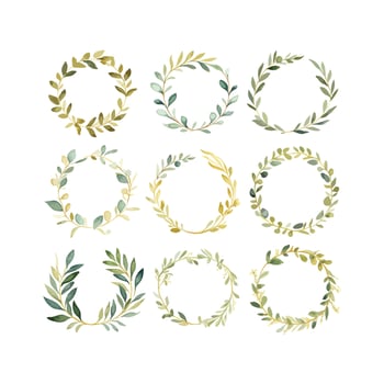 Watercolor Wreaths Collection Illustration vector