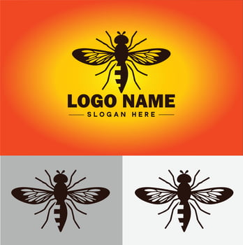 Hoverfly bee logo icon for business brand app icon Hoverfly bee logo template vector