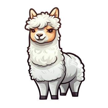 isolated alpaca cartoon illustration transparent background png
