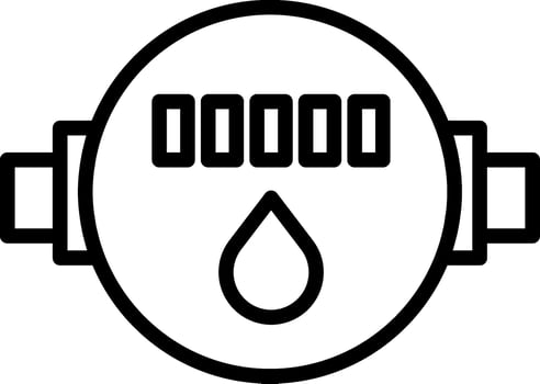 Flow meter icon. Water pressure gauge symbol. vector