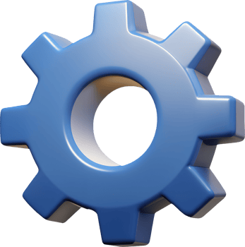 gear, icon, 3d, minimal, simple, ai, technology, machine learning, artificial intelligence, automation, process, mechanical, engineering, digital, future, innovation, data, science, network, internet png