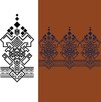 Elegant Textile Border with Floral Motif.Vintage Textile Border for Classic Designs.Colorful Textile Border with Geometric Patterns vector