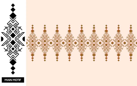 Elegant Textile Border with Floral Motif.Vintage Textile Border for Classic Designs.Colorful Textile Border with Geometric Patterns vector