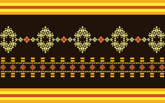 Elegant Textile Border with Floral Motif.Vintage Textile Border for Classic Designs.Colorful Textile Border with Geometric Patterns vector