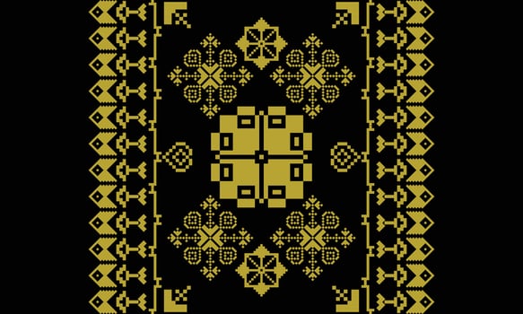 Elegant Textile Border with Floral Motif.Vintage Textile Border for Classic Designs.Colorful Textile Border with Geometric Patterns vector