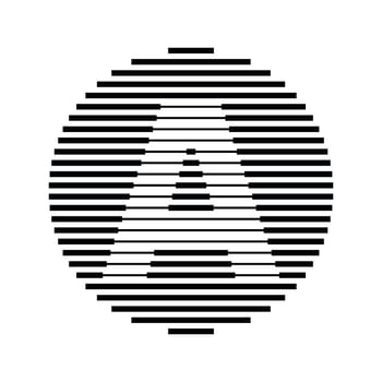 A Alphabet Letter Logo Round Circle Line Abstract Optical Illusion Stripe Halftone Symbol Icon vector