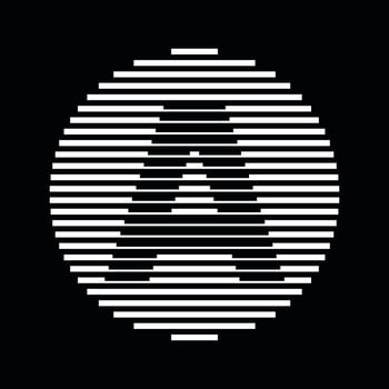 A Alphabet Letter Logo Round Circle Line Abstract Optical Illusion Stripe Halftone Symbol Icon vector