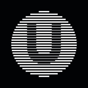 U Alphabet Letter Logo Round Circle Line Abstract Optical Illusion Stripe Halftone Symbol Icon vector