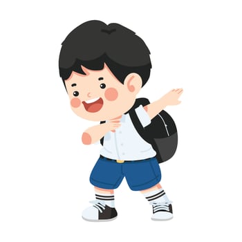 Kid student doing dab dance vector