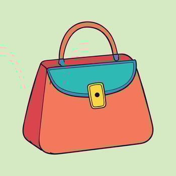 Lady Beautiful Purse or Bag illustration. Beauty fashion objects icon concept. New arrival women evening event purse design. vector