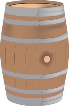 wooden barrel to hold liquids vector