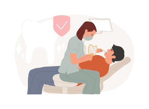 Dental examination isolated concept illustration. vector
