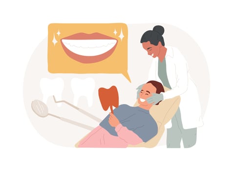 Dental esthetic clinic isolated concept illustration. vector