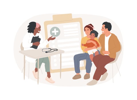 Family doctor isolated concept illustration. vector