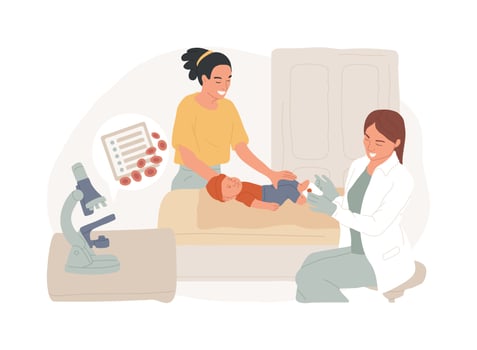 Anemia screening isolated concept illustration. vector