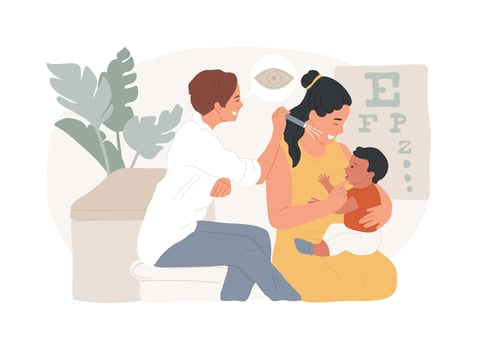 Vision screening isolated concept illustration. vector